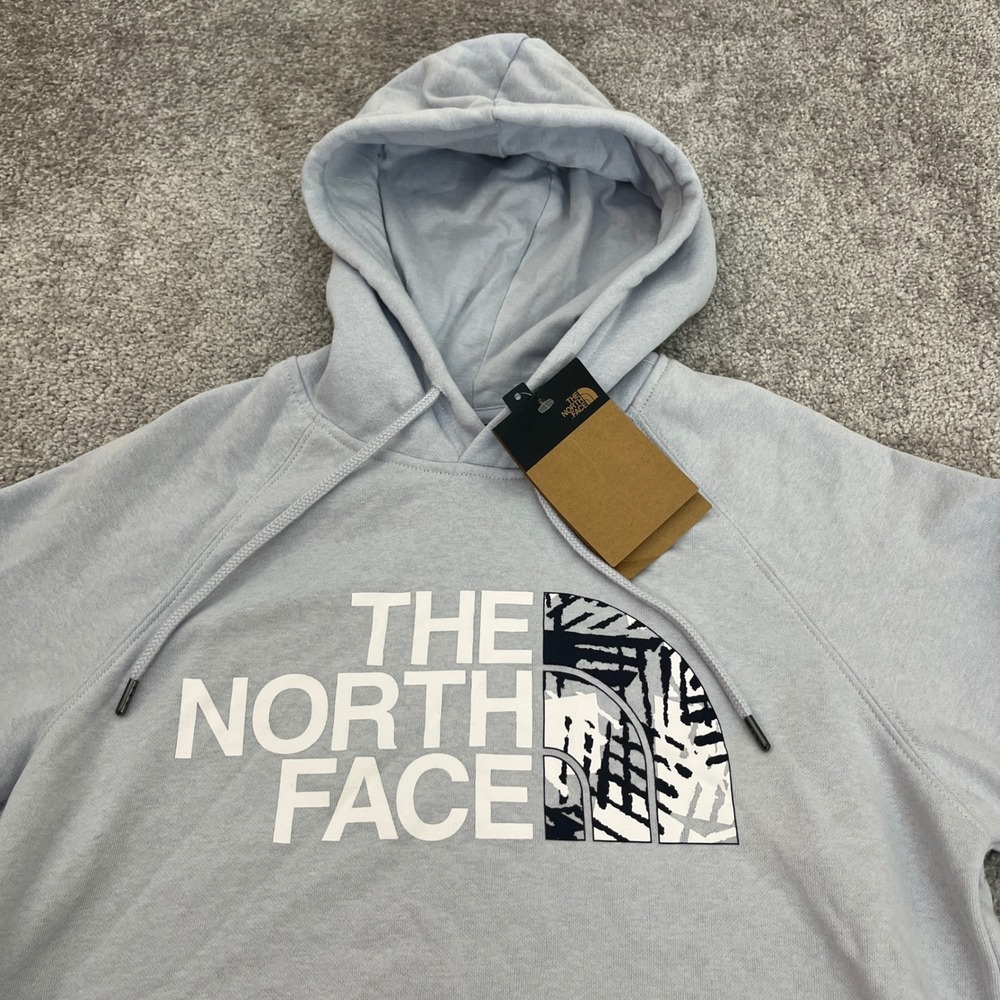 North Face Hoodie Womens Small Dusty Periwinkle Logo NEW NWT Pastel Fall Winter
